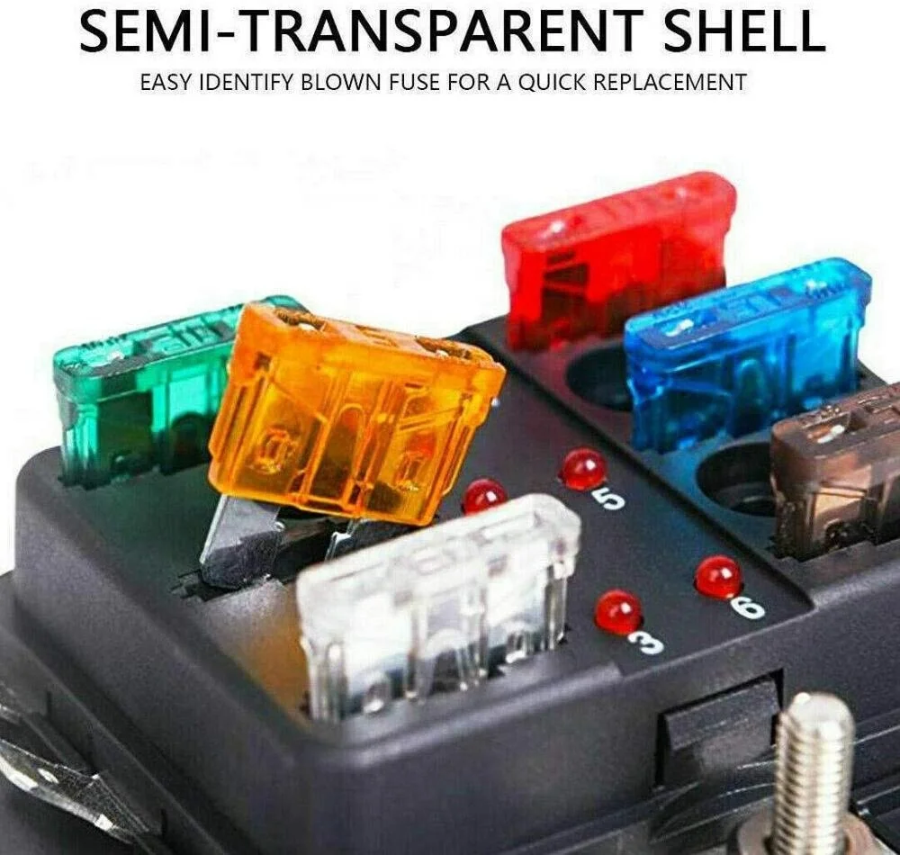 6 Way Fuse Box Holder,Dc 12v 32v 100amp Blade Fuse Box Holder With