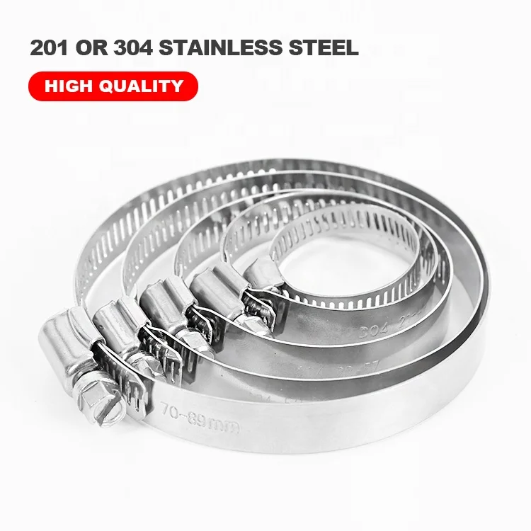 
304 201 stainless steel bolt hose tube pipe clamp clip throat hoop for auto parts 
