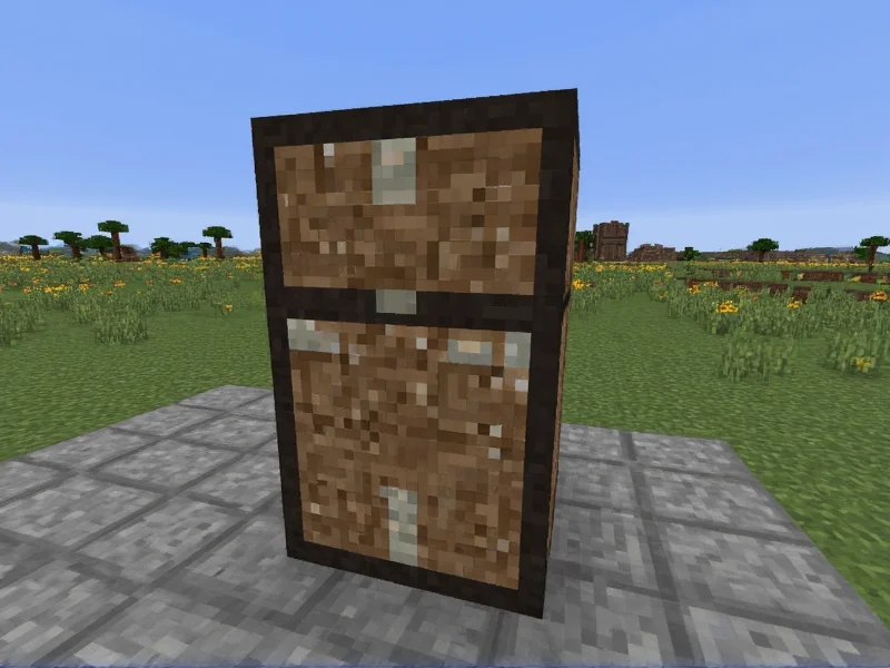 Step-by-step decorative refrigerator build in Minecraft survival mode