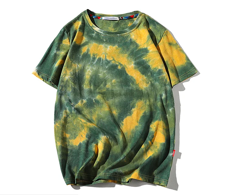 

The new summer men's round neck short sleeve tie-dye printed T-shirt loose large size thin casual T-shirt