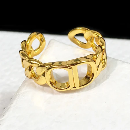 

2021 Euramerican stylish  vintage chain ring gold plated
