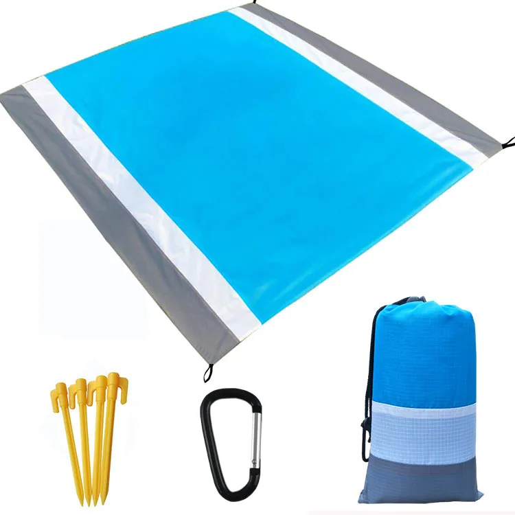 

Factory Direct Sale Sand Free Beach Blanket Waterproof Beach Mat Portable Foldable Outdoor Polyester Picnic Camping Mat, Solid color or mixed color