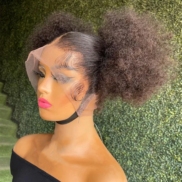 

kinky straight 360 lace wig wholesale afro kinky human hair wig glueless curly afro wigs for black women
