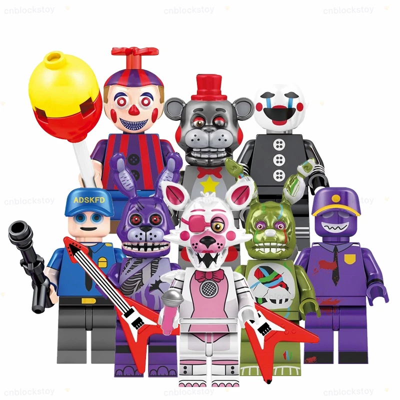 

Amazon Hot Sale Five Nights Freddy's Bunny No Face man Balloonboy Freddy Plastic Building Blocks Figure Christmas Toy KF6122