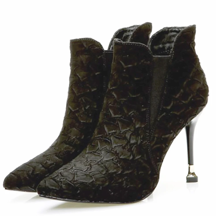 

Sexy Women's Stiletto Snake Ankle Boots chelsea boot for lady red sole shoes