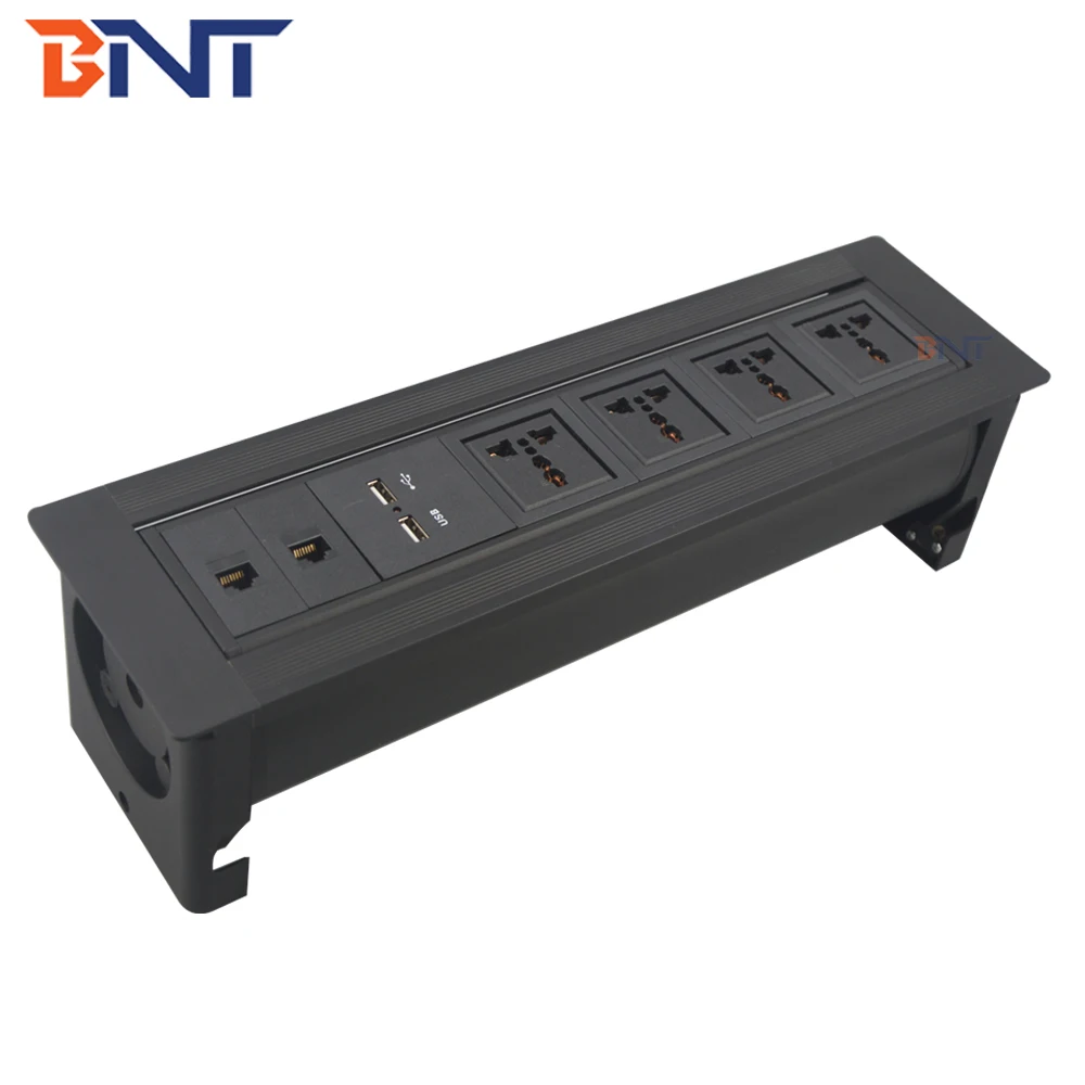 Office Desk/conference Table Flush Mounted Manual Flip Over Desk Power ...