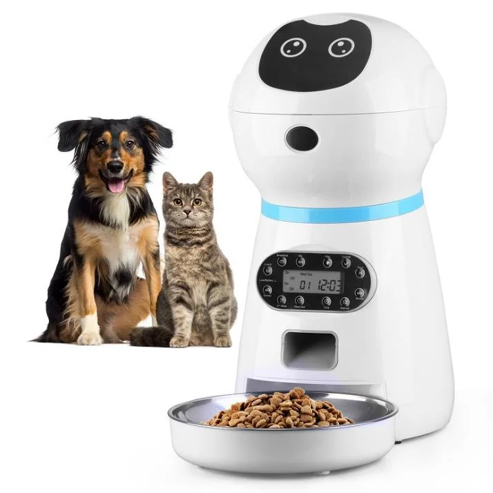 

Amazon hot seller designer automatic pet feeder bowl for cats and dogs pet cat dog bowl, White