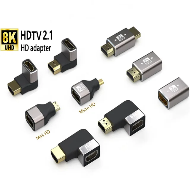 8K HDMI 2.1 Cable Adapter alloy Male to Female Connector 4K 8K Wireless HDMI Converter