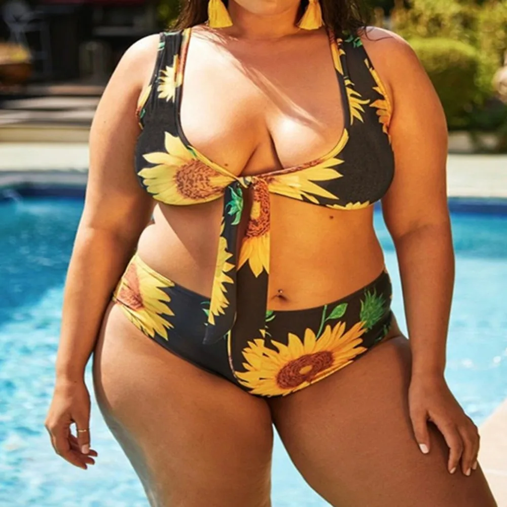 

Plus size xxxxl big women womens high waisted bikini
