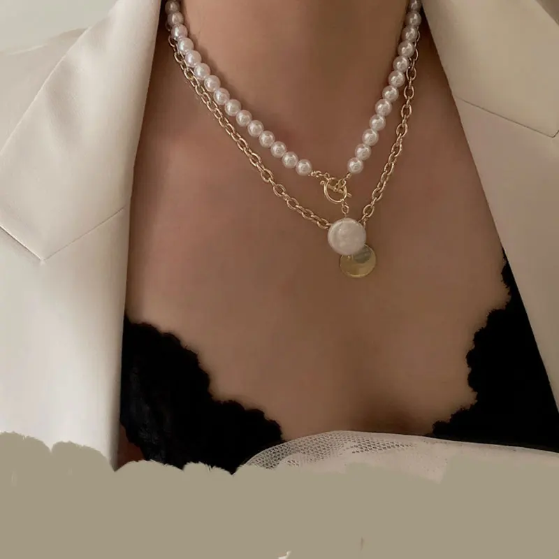 

Korean retro pearl necklace metal wind pearl European and American earrings bow pearl bracelet female cold wind jewelry, Picture