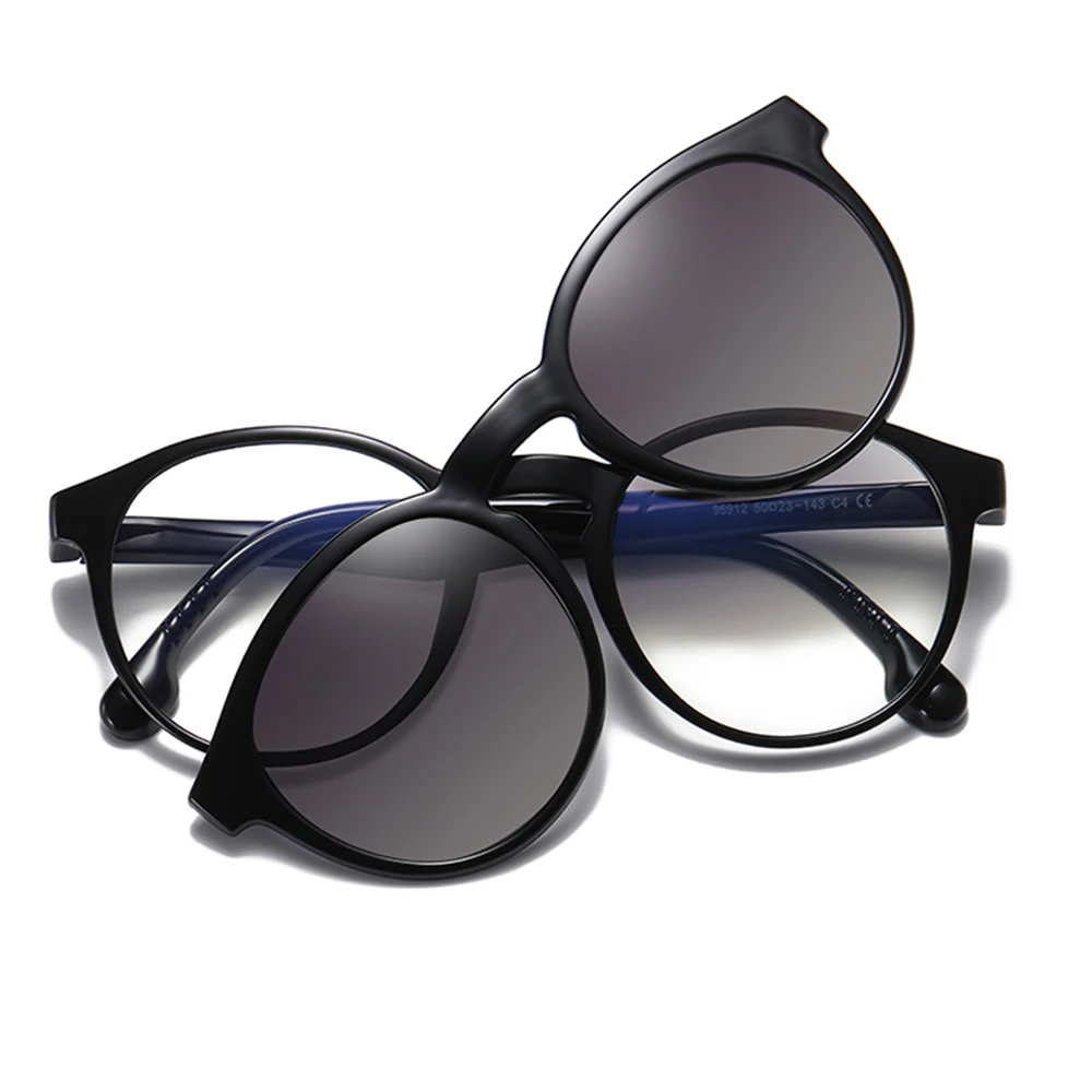 

Sparloo 95912 2 in 1 blue light blocking magnetic clip on sun glasses frames mens clip on sunglasses polarized