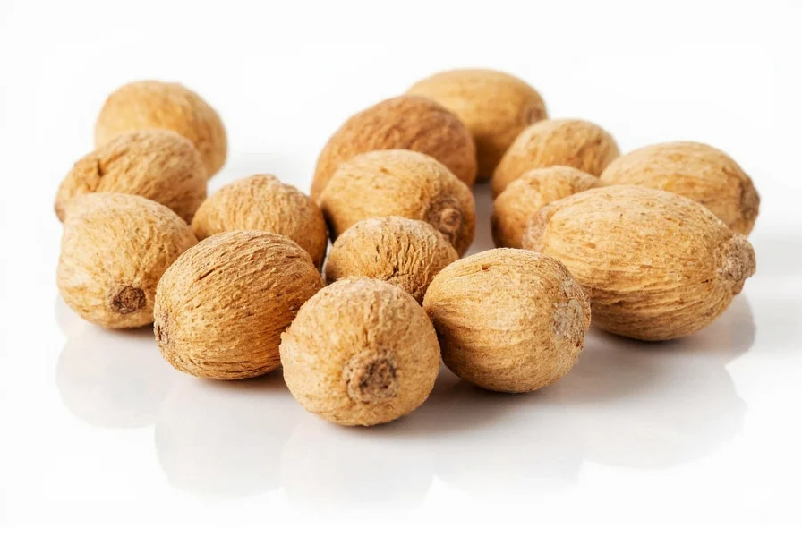 Medical warning sign with nutmeg illustration showing potential health risks of consumption
