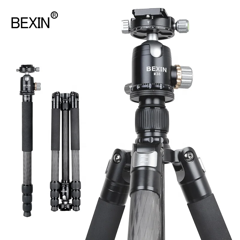
Factory Supply multifunction Carbon Fiber double Panoramic photography monopod camera tripod for photo studio accessories 
