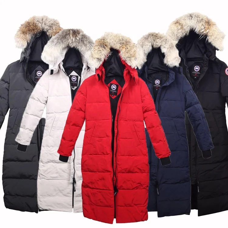 

High Quality Low Price Wholesale Thick Lovers' Outdoor Winter Brand Coat Big Fur Collar Canada Style Women's Goose Down Jacket, Colors