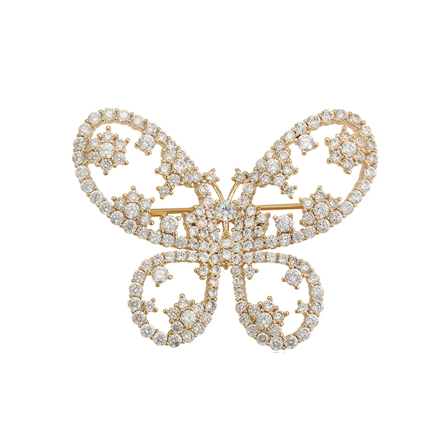 

brooches-251 Xuping butterfly shaped luxury desgin brooch pin, synthetic cubic zircon brooches women