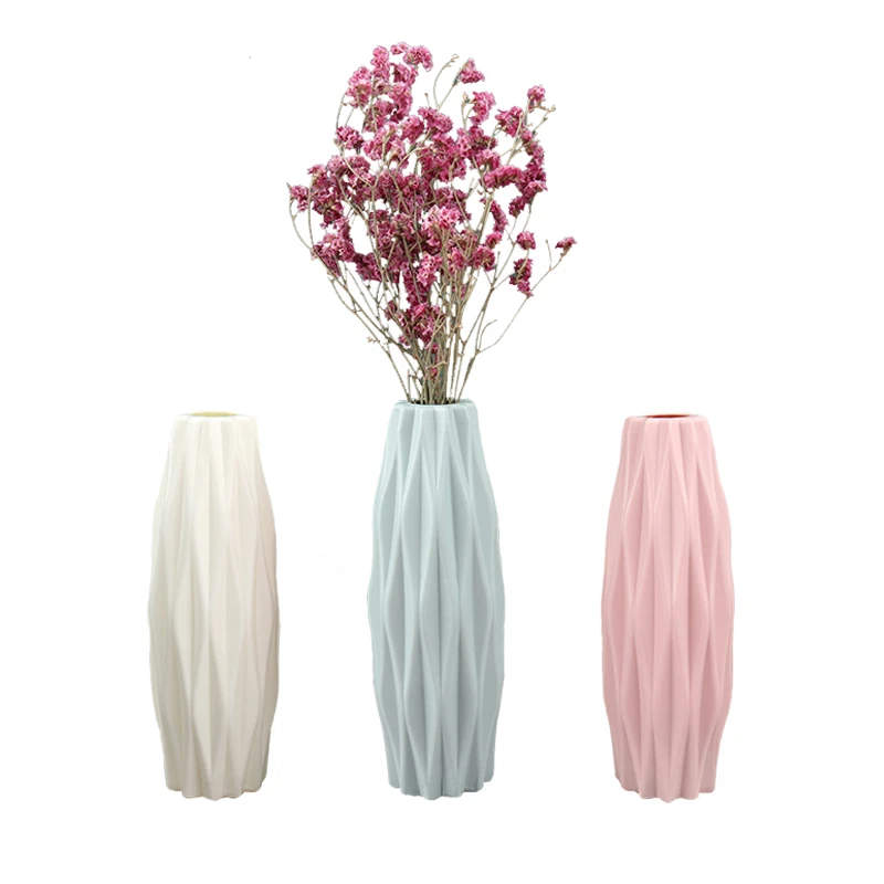 

White Ceramic Flower Vase Ornaments Nordic Home Decoration Flower Arrangement Plastic Flower Vase, White,green,pink