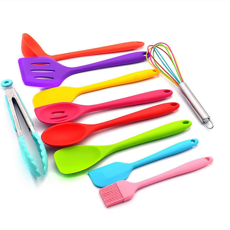 

Custom Supplier Sale 12 Pieces Colorful Silicone Kitchen Accessories Tools Set Cooking Tool Sets Kitchen Utensils