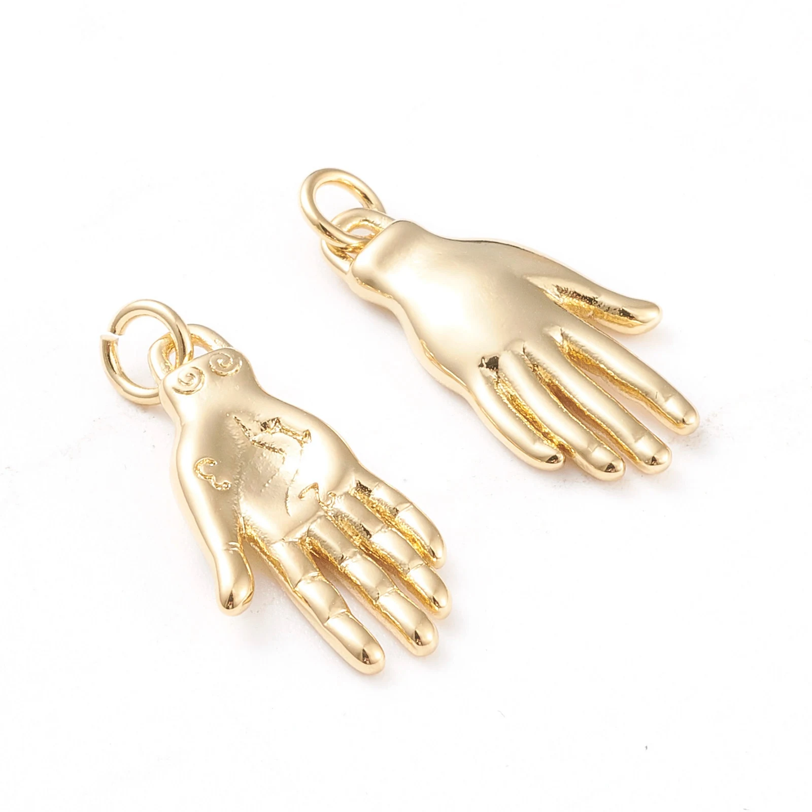 

Pandahall Hand Real 18K Gold Plated Brass Pendants