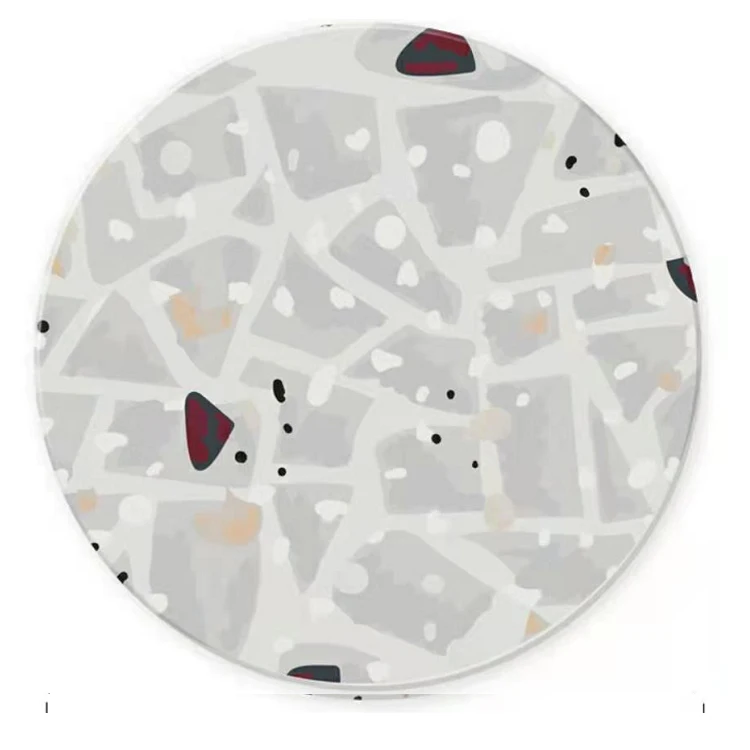 

Marble Terrazzo Series Patten Theme Sublimation Round Ceramic Coaster With Cork, Cmyk