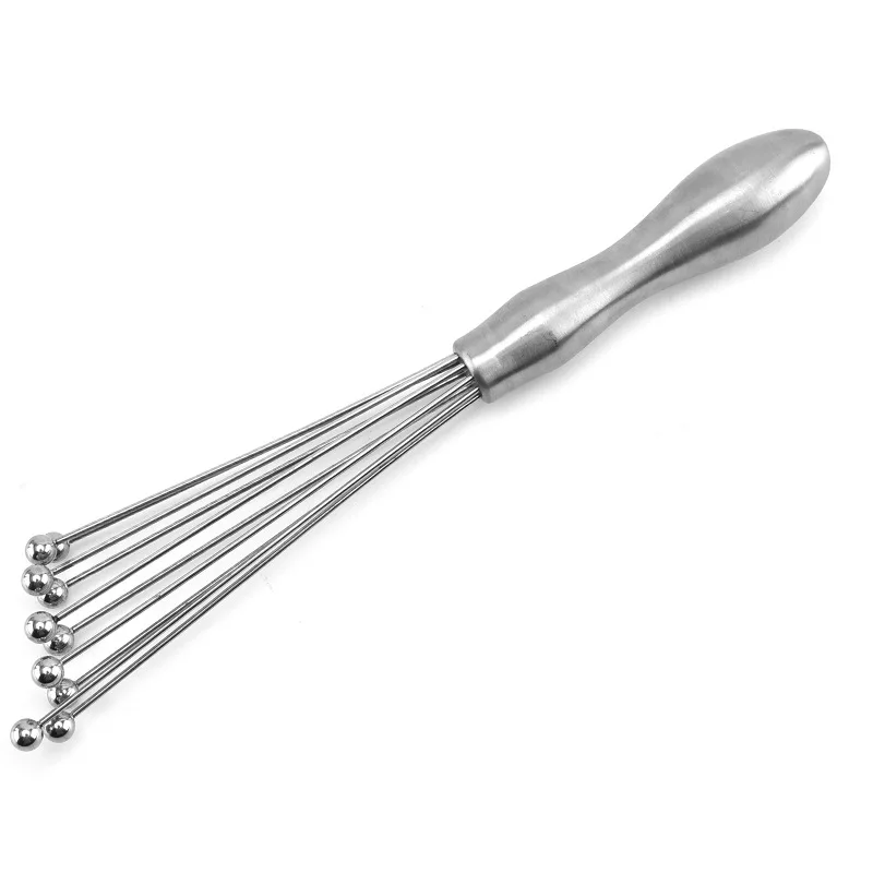 

Factory Wholesale Mixer Good Operation Ergonomic Handle 10 Steel Wires Whisk Wave Bead Mini Whisk Cooking Sauces