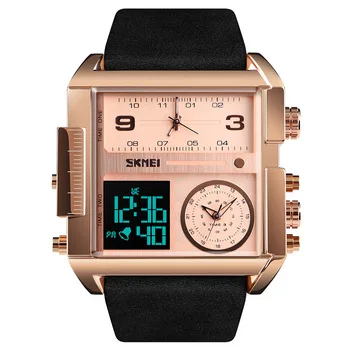 

Wholesales skmei large dial digital analog watch 1391 leather wrist watches high quality mens sports wristwatch