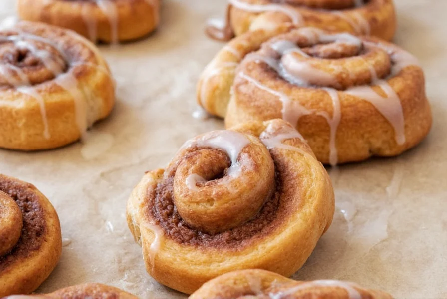 Perfectly baked legendary cinnamon rolls with visible swirls and cream cheese frosting