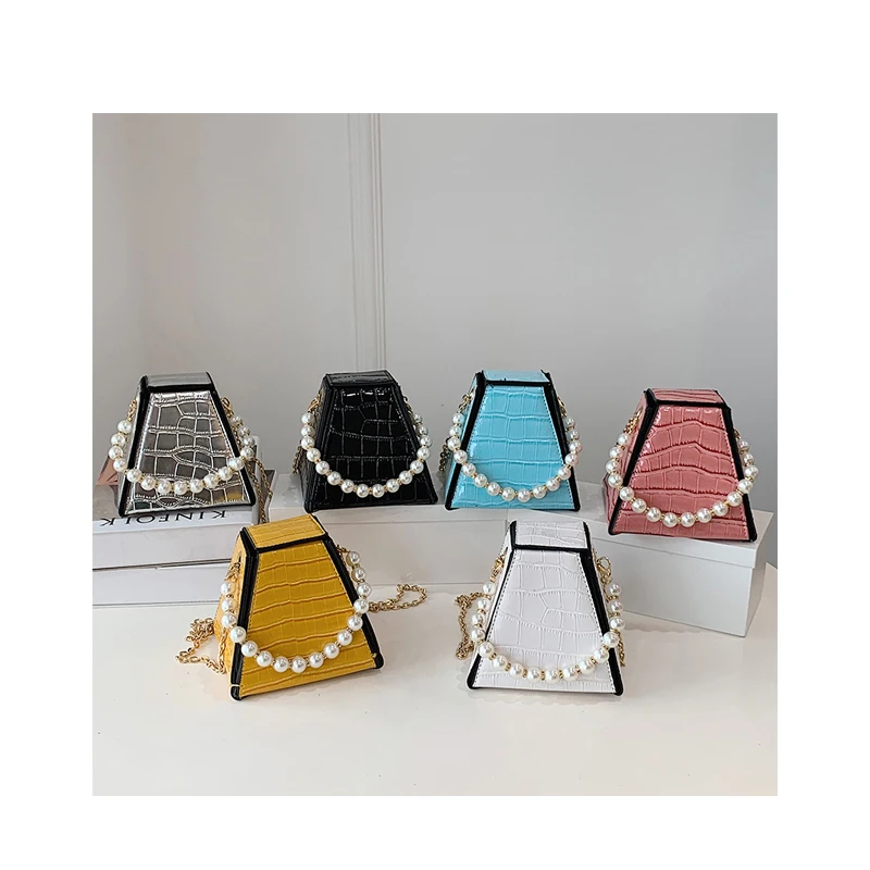 

New trapezoidal PU leather lady box bag fashion women handbags and purses, Multicolor