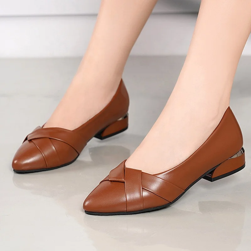 

Women Pumps Square Mid Heel Woman Summer Shoes Breathable Low Heel Women Casual Shoes
