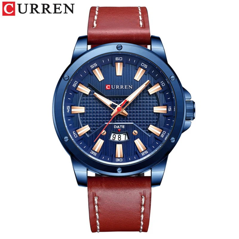 

Watches CURREN for Men Luxury Brand Fashion Quartz Wristwatch with Leather Strap Casual Business Clock Male 8376