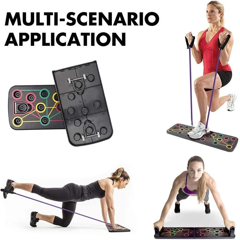 Multi-Function Portable Bracket training Push Up Board with Resistance Band