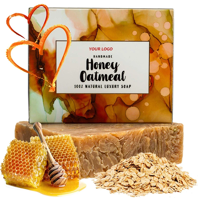 

Oem 100% Natural Organic Honey Oatmeal Exfoliating Bath Soap For Women And Men, Khaki/customize