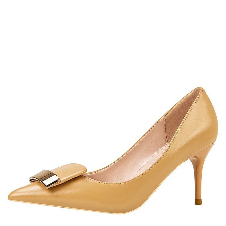

Sharp toe metal belt buckle high heels, Black, pink, brown