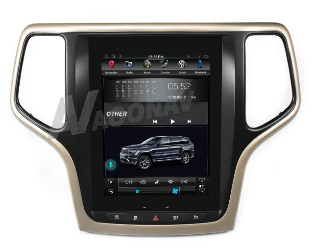 

AOONAV Android 9.0 Tesla style PX6 Car GPS Navigation For JEEP Grand Cherokee 2014-2019 Car headunit multimedia player autoradio