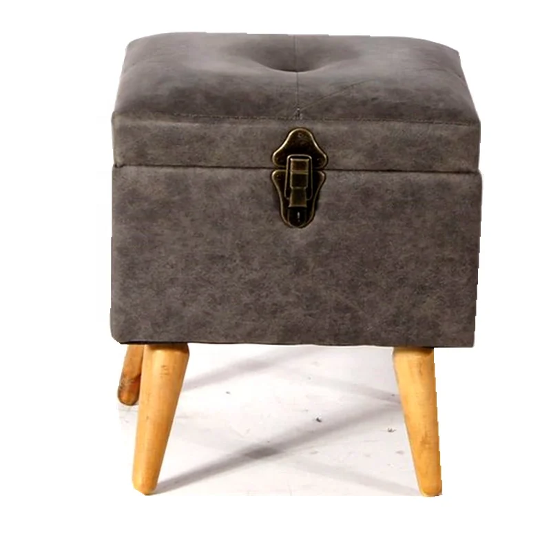 
2020 Home Furniture Country Style Storage Upholstered Ottoman Stool 