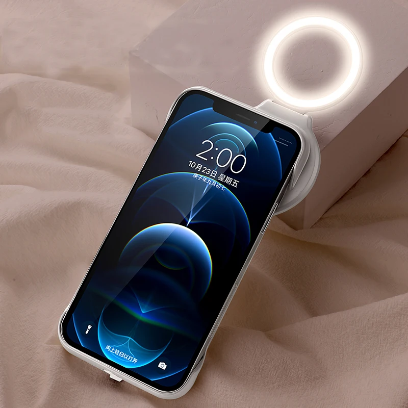 

for iphone cases led selfie phone accessories case, ring flash light front and back case, for iphone case led ring light selfie