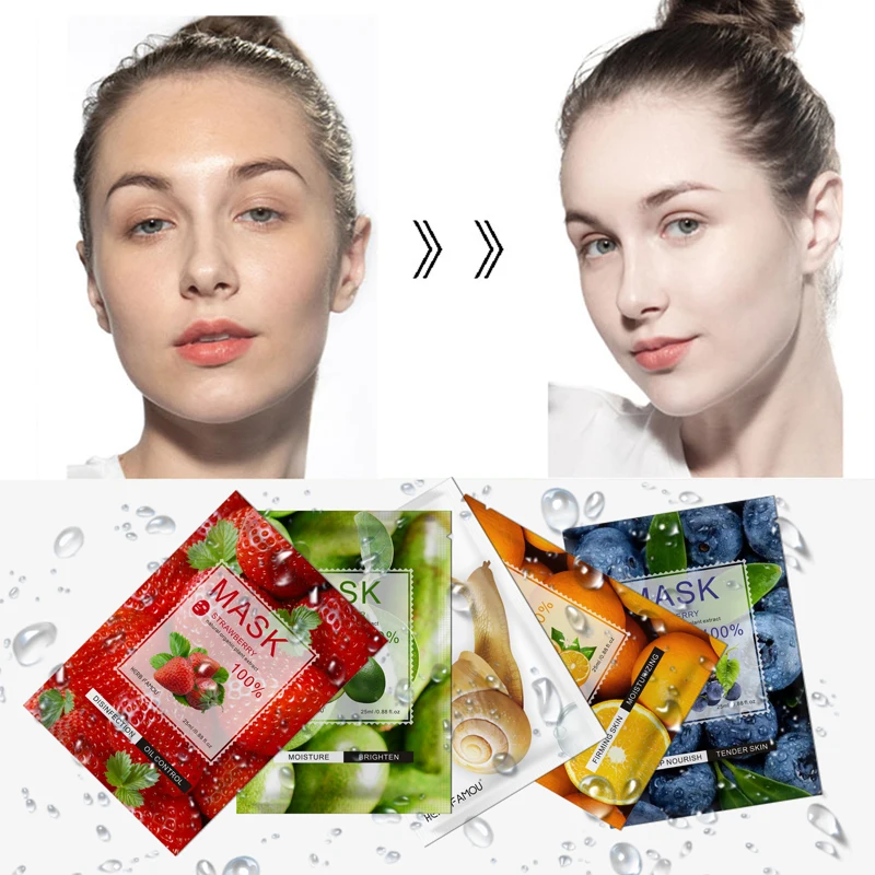 

HeBiQuan Custom Private Label Whitening Moisturizing Sheet Fruit Beauty Face Mask Skin Care Korea Facial Mask