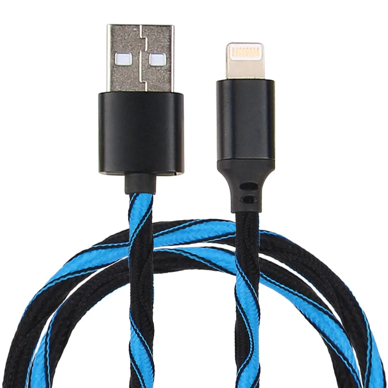 

URIZONS high speed colorful blue black color Nylon braided Woven USB charging C cable Data Cable sync for lightning