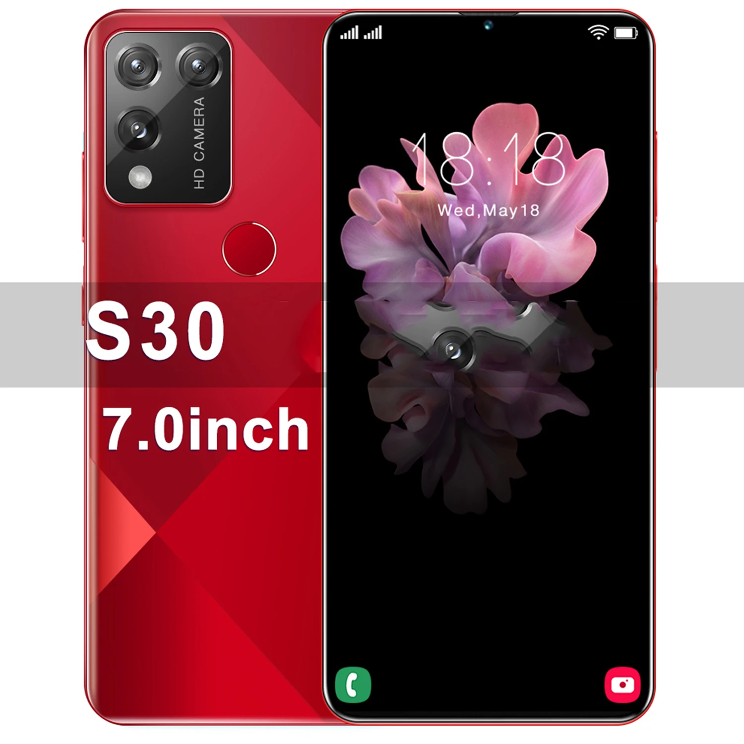 

S30 global smartphone Android 10.0 mobile phone HD comprehensive large screen 5800mah new cheap mobile phone red