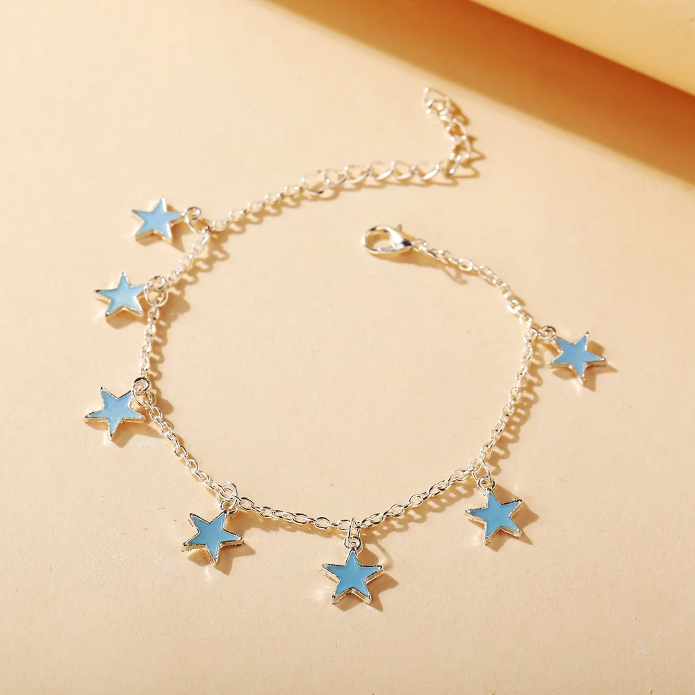 

New arrival hot-selling fashion Alloy silver pentagram pendant Simple anklet