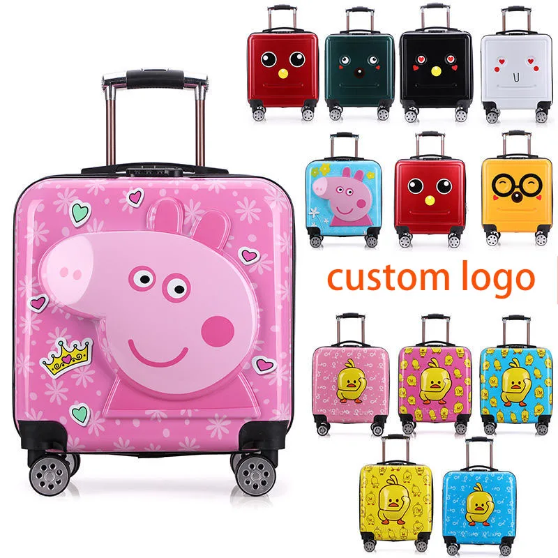 

2020 Fashion design custom mini trolley bag kid in luggage school trolley case for boys and girls toy cartoon draw-bar box 20'
