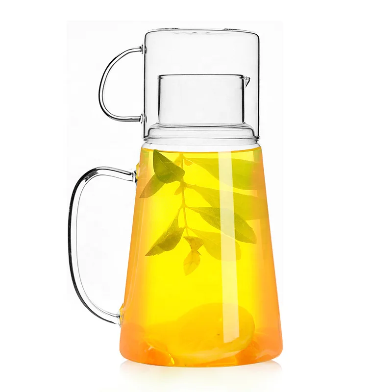 

Creative inverted cup glass kettle large juice glass high temperature resistant and heating, Transparent