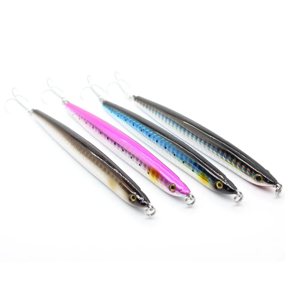 

AOCLU Hot Sale Sinking Pencil Stick10.5cm 27g Wobbler Hard Bait Minnow Fishing Lures With Slim Body And VMC Hooks For Bass, 4 colors