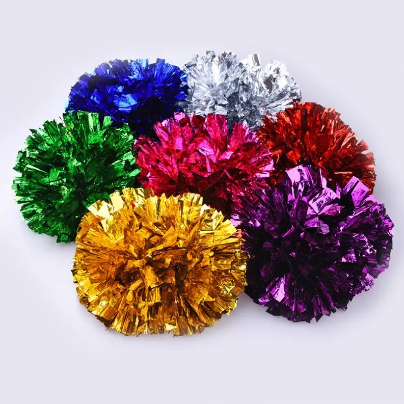 

Waterproof Cheer Metallic poms Fun Cheerleading pom pom Cheer Sports, Gold, silver, red, blue, green,rose red