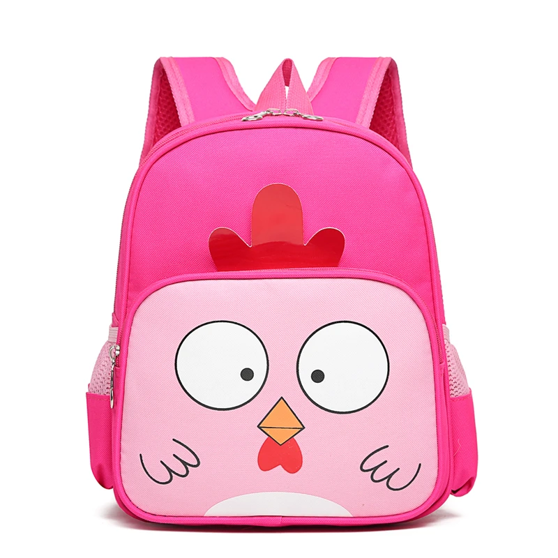 

OEM Factory New Kindergarten Schoolbag Wholesale Cartoon Chicken Nylon Backpack Cute Kids Backpack Early Education, 6 colors or customized