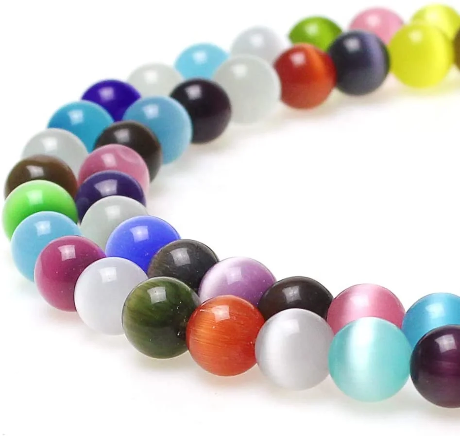 

6mm Colorful Cat's Eye Beads Beautiful Stone Beads Jewelry Making