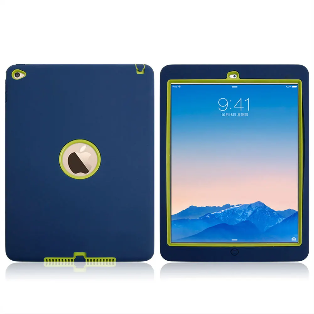 For Apple iPad Mini 1/2/3/4 Case 3 Layers Armor Defender Protective Case PC+Silicone Heavy Duty Shockproof Tablet Cover