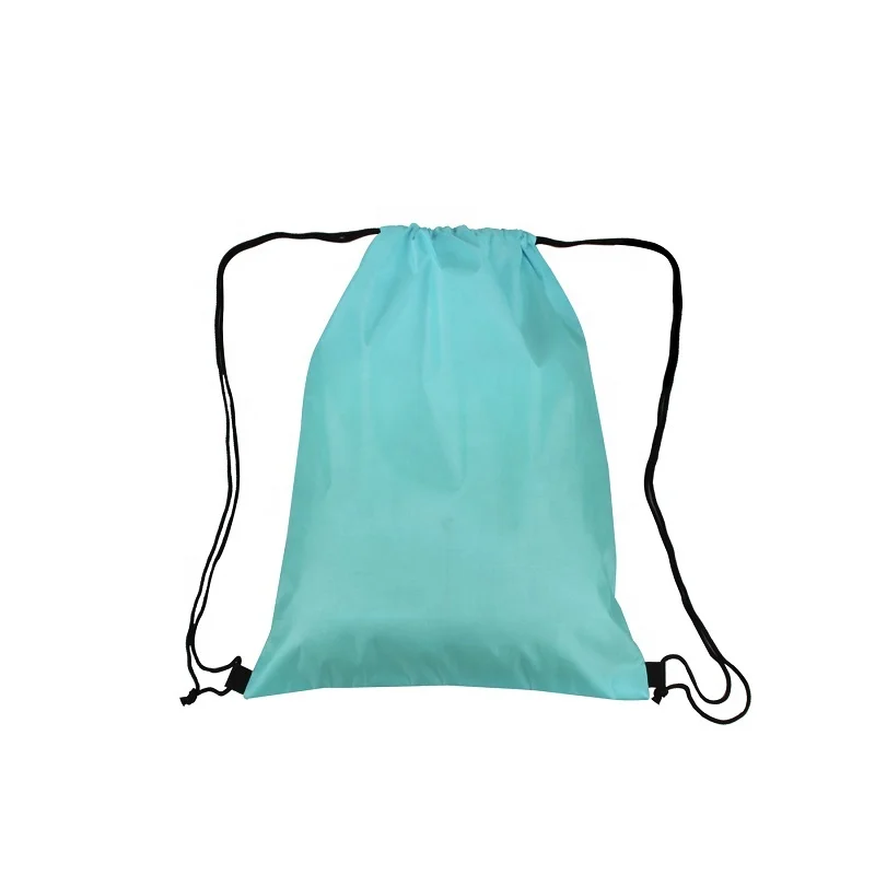 

wholesale promotion cheap color durable polyester school gym pouch drawstring bag backpack custom logo sports shoe bag