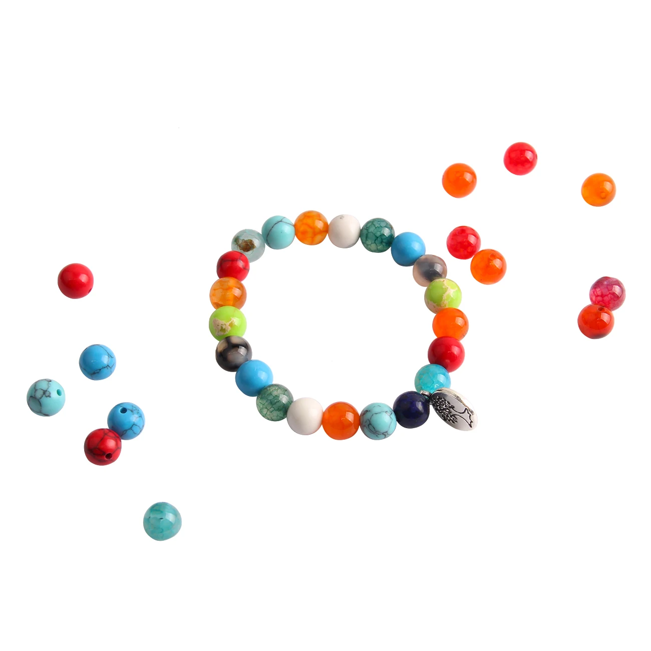
Mixed Color Hot sale Acrylic Plastic Beads Set For DIY Bracelet Necklace Jewelry Making 