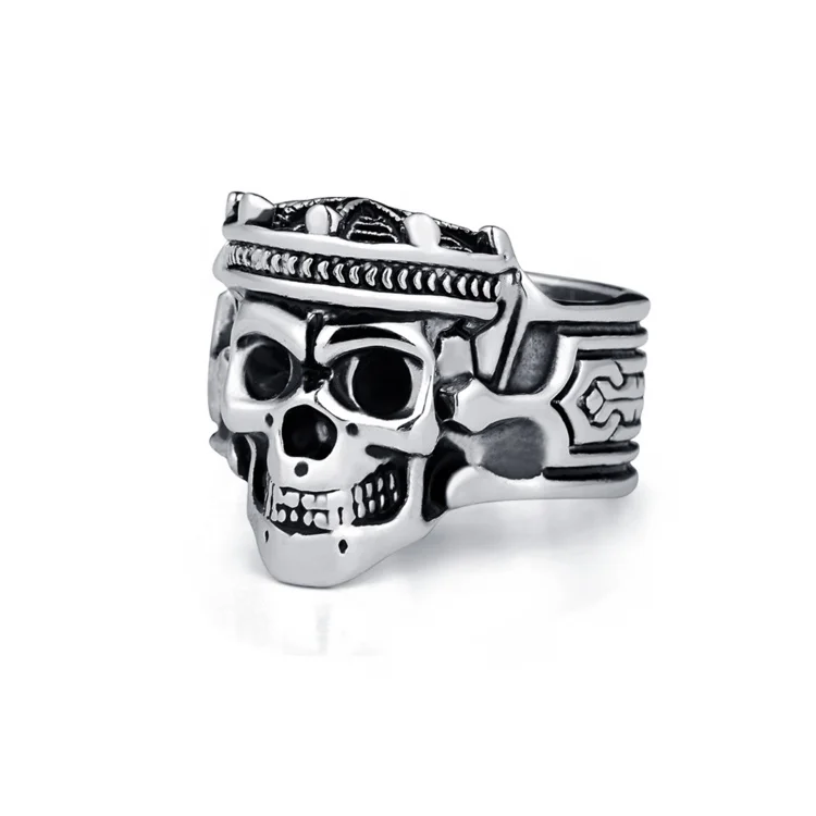 

Geometric Retro Skull Stainless Steel Ring Punk Style for Men, According to your requirements