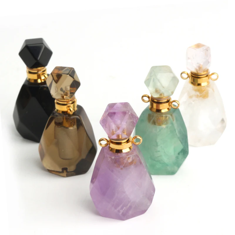 

Popular Natural Rose Crystal Oil Bottle Crystal Perfume Bottle Pendant